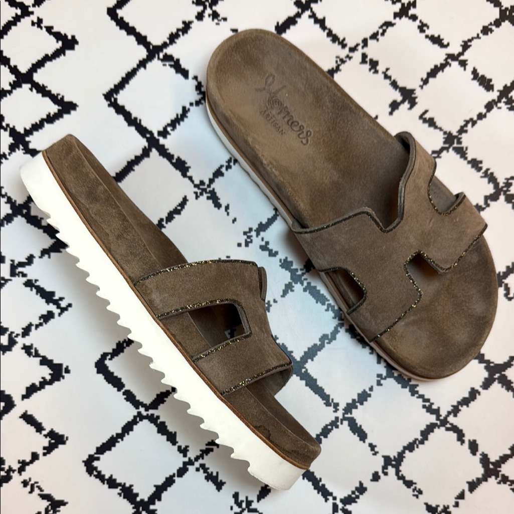 Homers Artisan - Stylish Brown & White Sandals For Women - Eu Size 37.5 - Guc